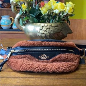 Coach authentic shearling fanny pack/ belt bag